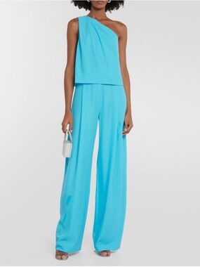 The Sei One-Shoulder Wide-Leg pants set Bright Turquoise
